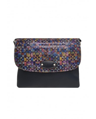 Geanta dama din piele naturala, Albastru multicolor, Quinn Geanta dama din piele naturala, Albastru multicolor, Quinn