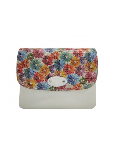 Geanta dama din piele naturala, Alb multicolor, Quinn Geanta dama din piele naturala, Alb multicolor, Quinn