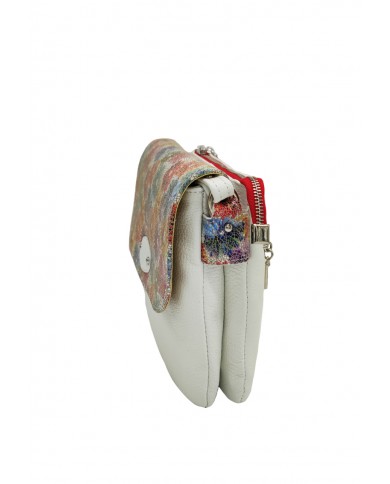 Geanta dama din piele naturala, Alb multicolor, Quinn Geanta dama din piele naturala, Alb multicolor, Quinn