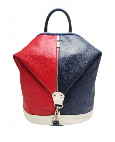Rucsac dama din piele naturala, Albastru multicolor, Mia Rucsac dama din piele naturala, Albastru multicolor, Mia
