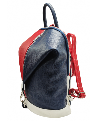 Rucsac dama din piele naturala, Albastru multicolor, Mia Rucsac dama din piele naturala, Albastru multicolor, Mia